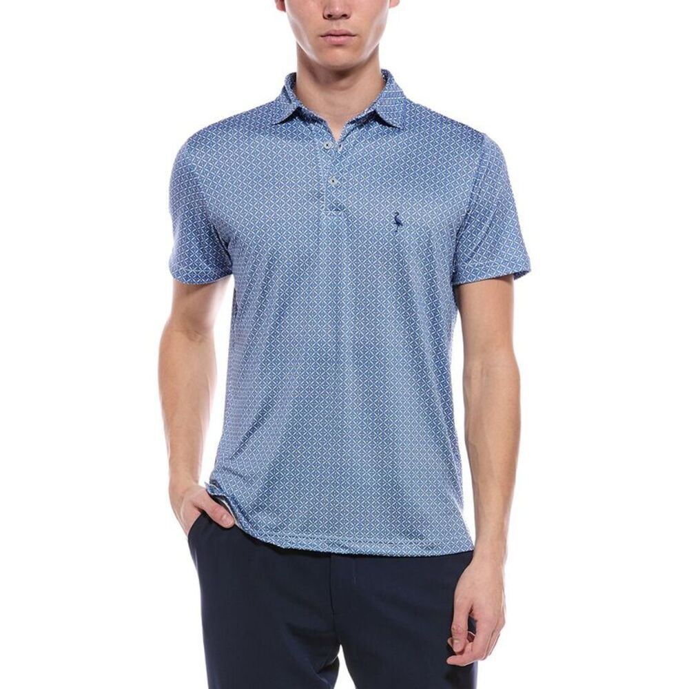 Tailorbyrd Mens  Diamond Geo Performance Polo Shirt, Blue